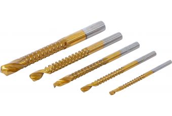 HSS frēzēšanas urbju komplekts | Titāna pārklājums | 3-8mm | 5 gab. (50795)