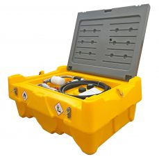 Мобильный топливный бак 200 л (пластик) с насосом 12V DCTP40 (автоматический пистолет и фильтр) (DTK200)