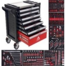 Шкаф для инструментов | металлическая поверхность | с инструментами | 7 ящиков / 1 дверь | 298 инструментов (H7002)