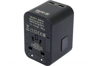 АДАПТЕР ДЛЯ ПУТЕШЕСТВИЙ ДЛЯ БОЛЕЕ ЧЕМ 150 СТРАН USB-C PD 65W (YT-81303)