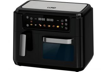 Daudzfunkcionāla fritēšanas panna bez eļļas ar divām atsevišķām bļodām | 2400W | 3.5L+7.5L | MELNA (67564)