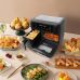 Daudzfunkcionāla fritēšanas panna bez eļļas ar divām atsevišķām bļodām | 2400W | 3.5L+7.5L | MELNA (67564)
