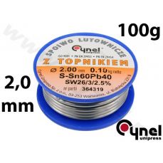 Свинцовая проволока Ø 2,00 мм. 100 г с флюсом (76818)