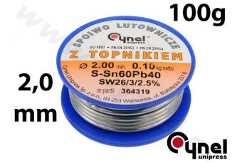 Свинцовая проволока Ø 2,00 мм. 100 г с флюсом (76818)