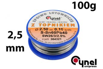 Свинцовая проволока Ø 2,50 мм. 100 г с флюсом (76822)