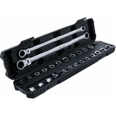 Набор ключей с храповым механизмом и поворотной головкой | удлиненный | 27 шт. (74274)