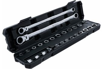 Набор ключей с храповым механизмом и поворотной головкой | удлиненный | 27 шт. (74274)