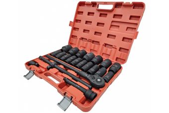 Set of impact long sockets and wrench | Kr-Mo | Sizes of the wild mustard | 20 mm (3/4 inch) | 21 pcs. (SLS21V)