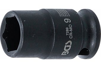Ударная головка, шестигранник | Привод 6,3 мм (1/4 дюйма) | 9 мм (7289)