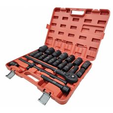 Набор ударных длинных головок и ключа | Кр-Мо | 6 углов | 20 мм (3/4 дюйма) | 21 шт. (СЛС21А)