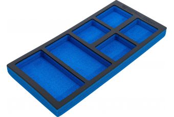 Instrumentu paplāte 1/3, tukša: 6 glabāšanas nodalījumi | 408 x 189 x 32 mm (74361)