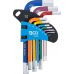 Набор гаечных ключей L-образного типа | разноцветный | короткая | внутренний шестигранник 1,5 - 10 мм | 9 шт. (74454Б)