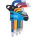 L tipa atslēgu komplekts | daudzkrāsainas eņģes | T-Star (Torx) T10 - T50 | 9 gab. (74466)