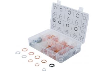 Seal Ring Assortment | Copper, Aluminum, Nylon | 250 pcs. (85225)