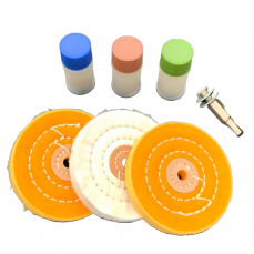 Набор полировальных дисков и паст для твердых металлов 7шт (KRKPS04)