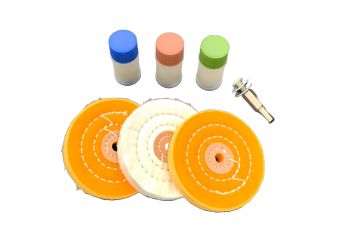 Набор полировальных дисков и паст для твердых металлов 7шт (KRKPS04)