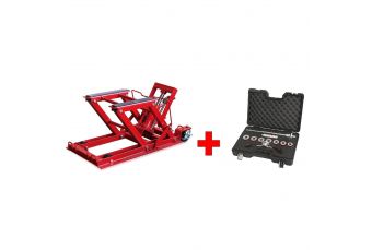 Hidrauliskais pacēlājs motociklam + Stūres gultņu montāža. Motocikli (T64001GB3064D)