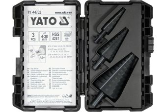 Набор ступенчатых сверл по металлу 3 шт (YT-44732)