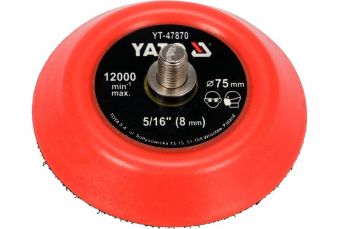 Hook and loop sanding pad 75mm thread 5/16 (YT-47870)