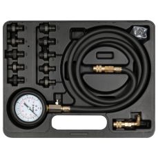 Манометр для измерения давления масла | с длинным шлангом и переходниками | 12 шт (YT-73031)