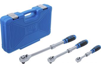 Reversible Ratchet Set | extendable | 6.3 mm (1/4") - 10 mm (3/8") - 12.5 mm (1/2") | 3 pcs. (25123)