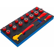 Instrumentu kaste 1/3: VDE rozetes un skrūvgriežu komplekts | Piedziņa 10 mm (3/8") | 17 gab. (35867)