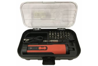 Аккумуляторная USB-отвертка с 24 битами и держателем бит (CES26)