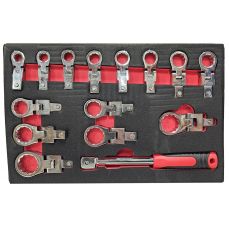 Набор вставных петлевых шарнирных гаечных ключей | 9 - 24 мм | 15 шт. (ДРС15)