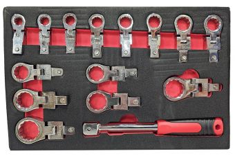 Набор вставных петлевых шарнирных гаечных ключей | 9 - 24 мм | 15 шт. (ДРС15)