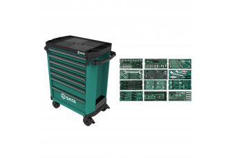 Шкаф для инструментов PRO с инструментами, с колесами, 246шт (ST09918)