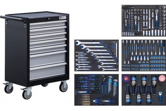 Įrankių spintelė | 7 stalčiai | su 354 įrankiais (6077)