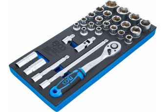 Galvu komplekts | Collu izmēri | 12,5 mm (1/2") | 27 gab. (74607)