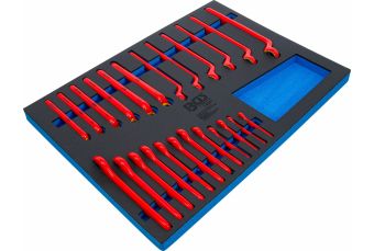 Инструментальный ящик 3/3: Набор VDE кольцевых и открытых гаечных ключей | 24 шт. (74641)