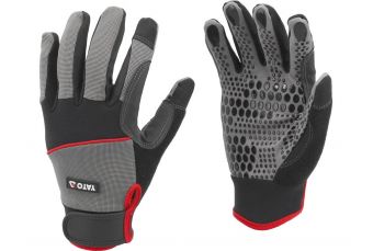 Synt. leather gloves anti-slip silicone dots s. 11 (YT-746681)
