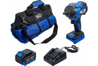 Набор аккумуляторных ударных гайковертов | бесщеточный | 550 Нм | 18 В | с аккумуляторной батареей и быстрым зарядным устройством (7390)