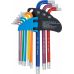 L tipo raktų rinkinys | spalvoti | T-Star su skylutėm (Torx) T10 - T50 | 9 vnt. (74461B)