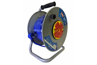 Удлинитель с металлическим барабаном | 4 герметичных розетки | 3x2.5mm2 | 50 м (EG-0060)