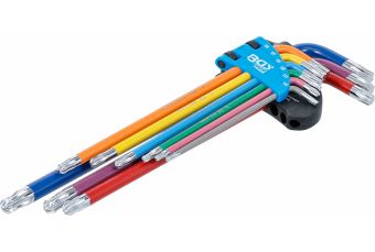 Набор ключей L-типа | разноцветные шарнирные очень длинные | T-Star (Torx) T10 - T50 | 9 шт. (74468Б)