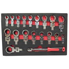 Набор встроенных гаечных ключей | Махровые петли / открытые тормозные шланги | 8 - 22 мм | 19 шт. (РВФ19С)