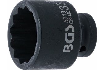 Ударная головка, 12-точечная | Привод 12,5 мм (1/2 дюйма) | 33 мм (5313)