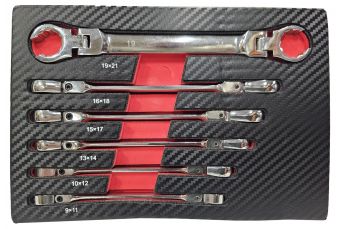 Set of keys for brake hoses | double hanging | 9 - 21 mm | 6 pcs. (FFV6)