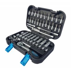 Набор насадок Cr-V, с трещоткой 1/4 , 56 предметов. (KR141056)