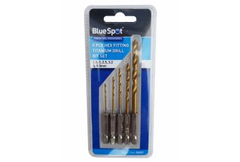 Set of hex shank drill bits 6.3 mm (1/4") Titanium nitride | 1.5 - 4.8 mm | 5 pcs. (HD05)