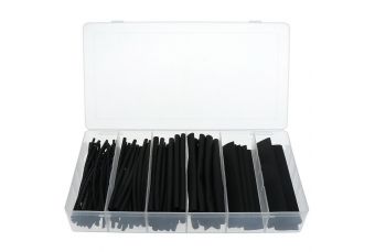 Ассортимент термоусадочной трубки | черные | 100 шт (SK01141)
