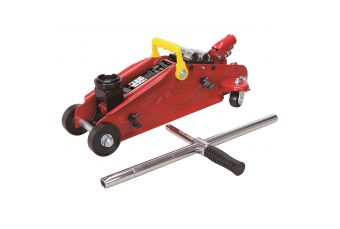 Домкрат тележка 2т с крестовым ключом (17,19,21,22мм) (T820050T)