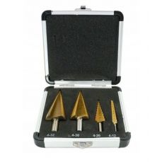 Сверла ступен.в наборе | с титановым покрытием | алюминиевая коробка | 4-12/4-20/4-30/4-32 мм | 4шт. (EB-4346A)