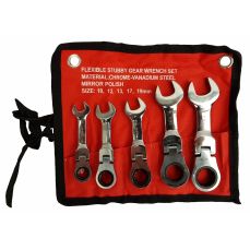 Set of keys with a swivel ratchet end, short 10-19mm, 5 pcs. (RP5)