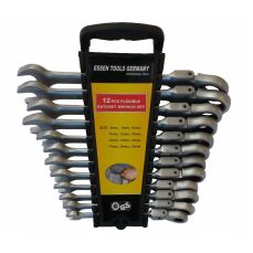 Наб. ключей комбинир. с трещоткой + шарнир 12 пр., 8-19мм (SK5002)