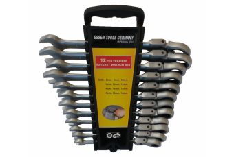 Наб. ключей комбинир. с трещоткой + шарнир 12 пр., 8-19мм (SK5002)