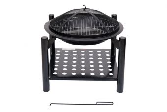 СТАЛЬНАЯ ПЕЧЬ 50 СМ С РЕШЕТКОЙ И ДРЕВЕСИНОЙ (99713)